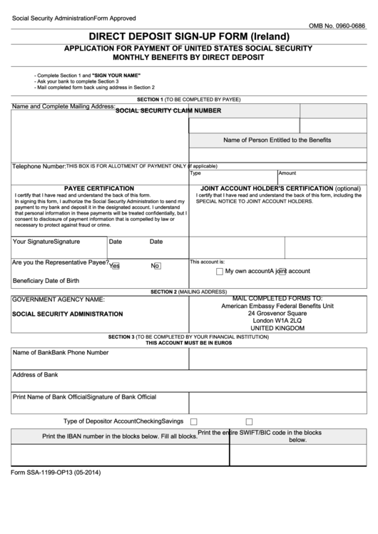 Direct Deposit Sign-up Form (ireland)