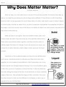 Why Does Matter Matter Worksheet With Answer Key Printable pdf