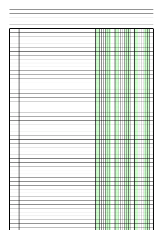 Columnar Paper With Three Columns On Legal-Sized Paper In Portrait Orientation Printable pdf