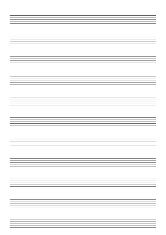 Music Paper With Twelve Staves On Legal-Sized Paper In Portrait Orientation Printable pdf