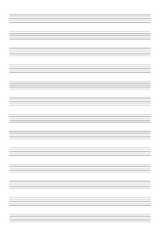 Music Paper With Fourteen Staves On Legal-Sized Paper In Portrait Orientation Printable pdf