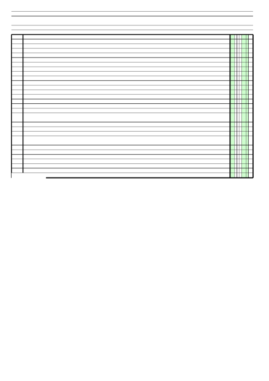 Columnar Paper With One Column On A4-Sized Paper In Landscape Orientation Printable pdf