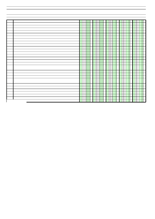 Columnar Paper With Five Columns On A4-Sized Paper In Landscape Orientation Printable pdf