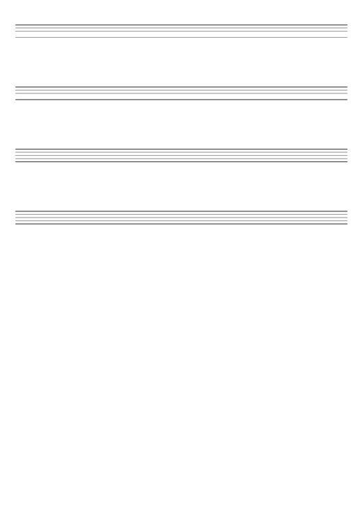 Music Paper With Four Staves On A4-Sized Paper In Landscape Orientation Printable pdf