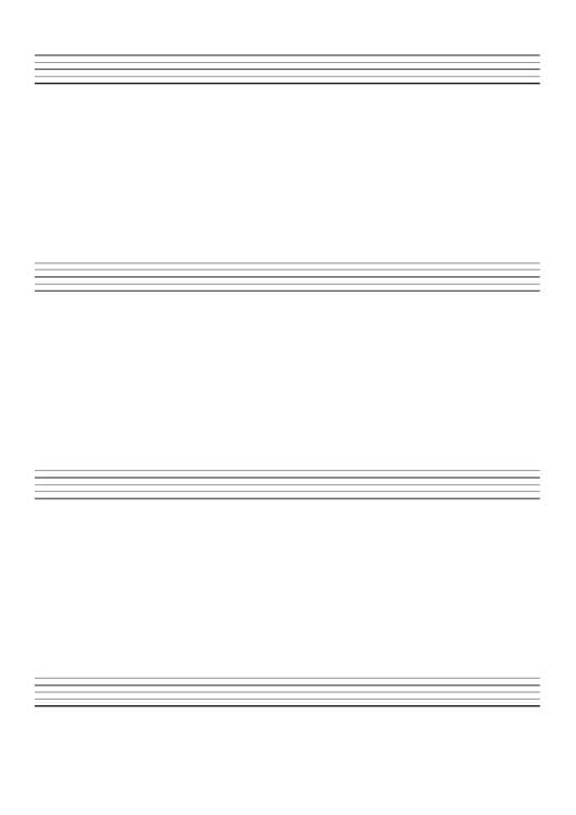Music Paper With Four Staves On A4-Sized Paper In Portrait Orientation Printable pdf