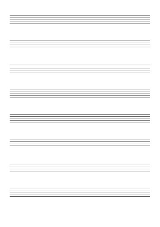Music Paper With Eight Staves On A4-Sized Paper In Portrait Orientation Printable pdf