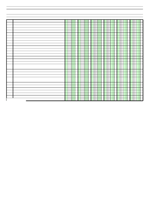 Columnar Paper With Six Columns On A4-Sized Paper In Landscape Orientation Printable pdf