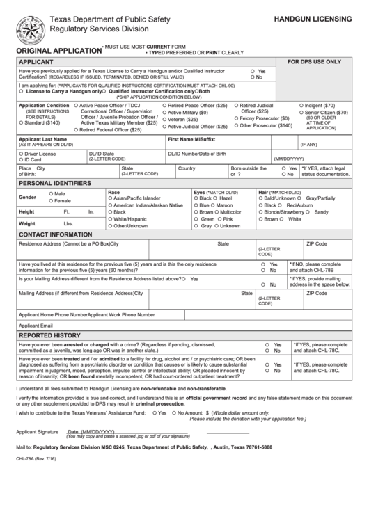 Chl-78a , Original Application