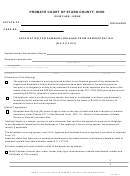 Application For Summary Release From Administration - Probate Court Of Stark County