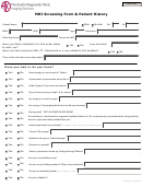 Fillable Mri Screening Form & Patient History Printable pdf