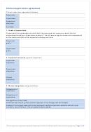 Clinical Supervision Agreement Form Printable pdf