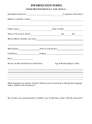 Information Form (for Professional Use Only)