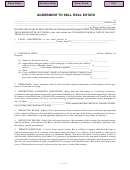 Agreement To Sell Real Estate Template Printable pdf