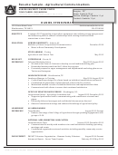 Resume Sample - Agricultural Communications