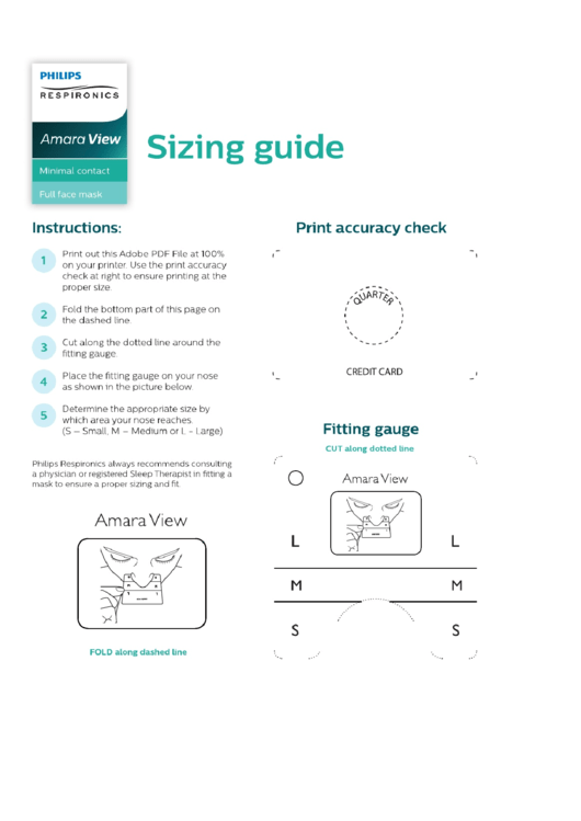 Amara View - Sizing Guide Printable pdf