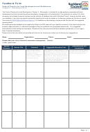 Feedback Form - Code Of Practice For Land Development And Subdivision