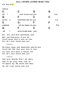 All I Ever Loved Was You Chord Chart - 4/4 Key Of C