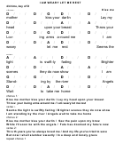 I Am Weary Let Me Rest Chord Chart - 4/4 Time, Key Of D