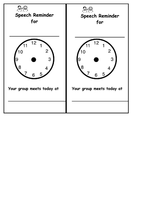 Speech Clocks Printable pdf