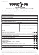 Application Form Toys "R" Us Printable pdf