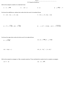 Complex Numbers Worksheet