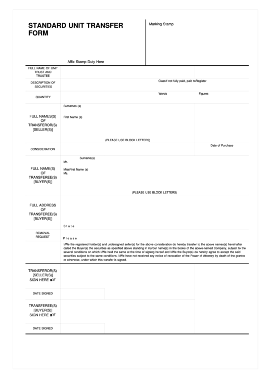 form w invoice 9 Unit Transfer pdf download Form Standard printable