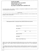 Blanket Exemption Certificate Printable pdf