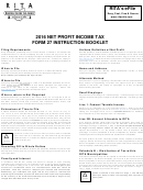 Net Profit Income Tax Form 27 Instruction Booklet - 2016 Printable pdf