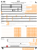 K-40 2012 - Kansas Individual Income Tax Printable pdf