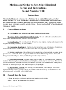 Motion And Order To Set Aside Dismissal Forms And Instructions