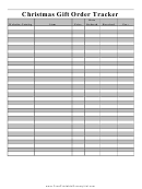 Black And White Christmas Gift Order Tracker Template