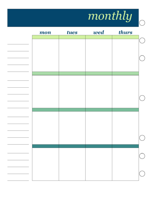 Monthly Planner Printable pdf