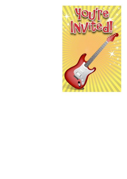 Guitar Invitation Template Printable pdf