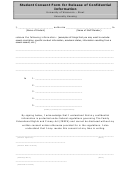Student Consent Form For Release Of Confidential Information