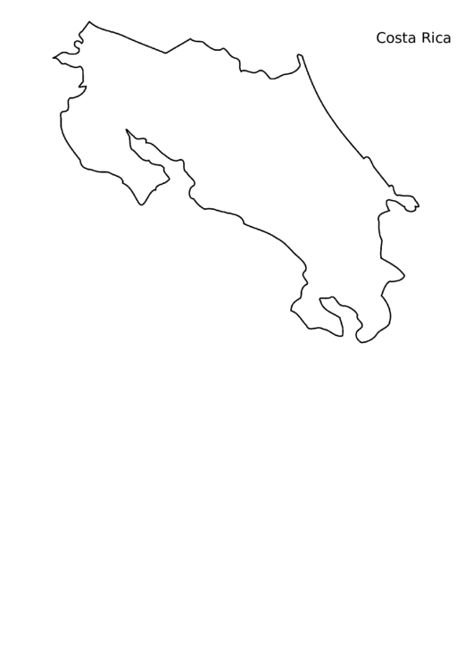 Costa Rica Map Template Printable pdf