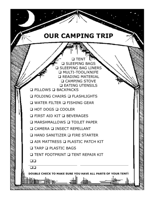 Our Camping Trip Printable pdf