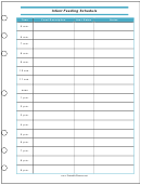 Infant Feeding Schedule Template - Perforated On Right