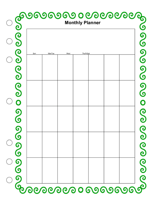 Monthly Planner Template Printable pdf