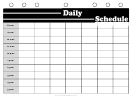 Daily Schedule Planner Template - B/w