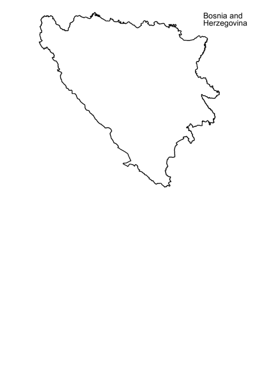 Bosnia And Herzegovina Map Template Printable pdf
