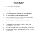 Sales Rep Interview Questions Template