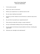 Hotel Front Desk Interview Questions Template