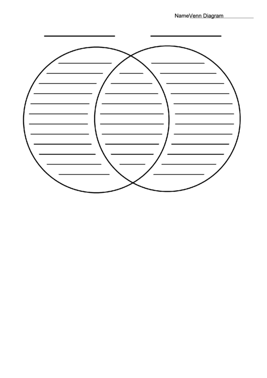 Venn Diagram Worksheet - Black And White Printable pdf