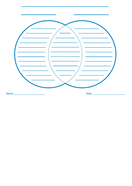 Venn Diagram Worksheet - Blue Printable pdf