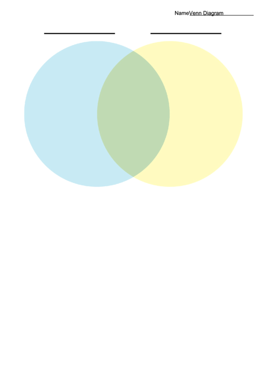 Venn Diagram Worksheet - Blue, Green And Yellow Printable pdf