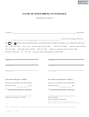 Oath Of Subscribing Witness(es) Register Of Wills