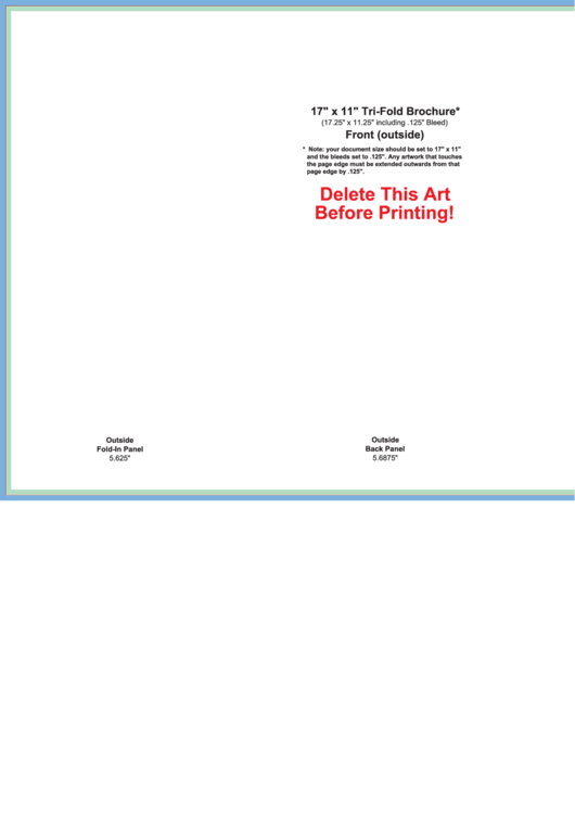 17 X 11 Tri-Fold Brochure Template Printable pdf
