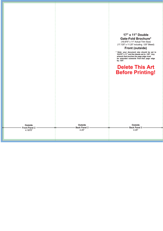 17 X 11 Double Gate-fold Brochure Template