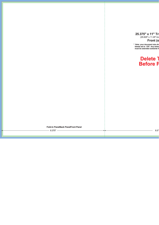 25.375 X 11 Tri-Fold Brochure Template Printable pdf