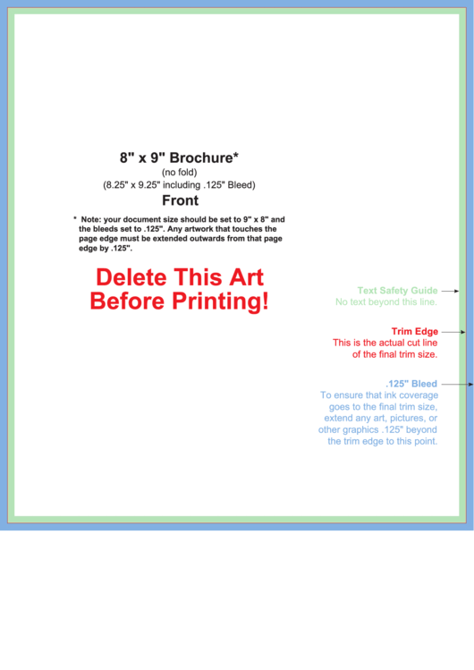 8 X 9 Brochure Template Printable pdf